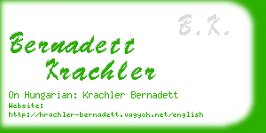 bernadett krachler business card